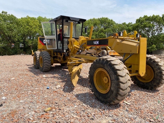 Temps de travail réduit Gradeur Caterpillar 14H utilisé avec moteur CAT original en bon état