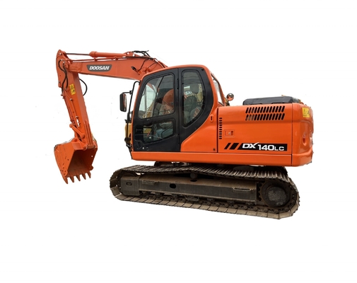 Excavateur hydraulique à rouleaux de seconde main 14TON Poids de fonctionnement Excavateur Doosan DX140LC