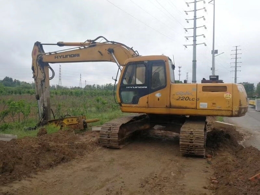 Corée Originale 22Ton Hyundai 220LC-5 Excavateur à rouleaux d'occasion avec de bonnes performances