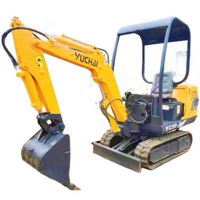 20 kW Yuchai YC20-8 mini-excavatrice 2 tonnes basse durée de travail 0-2000 Excavatrice à rampe