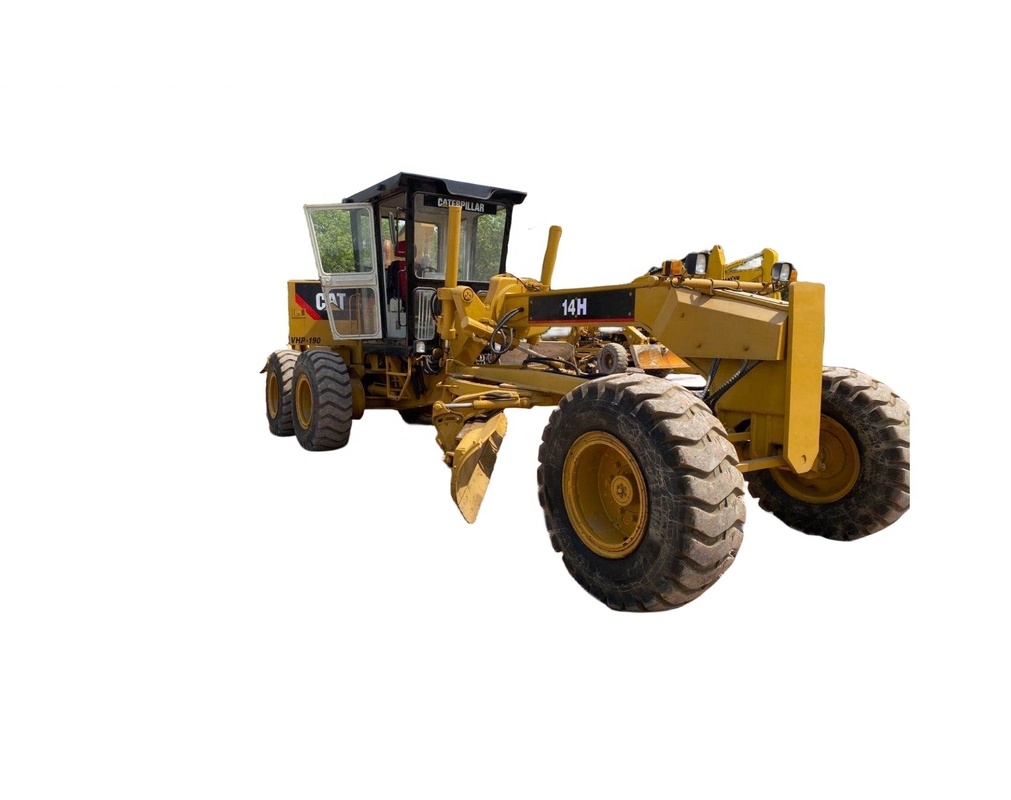 Japon Original Caterpillar 14H Motor Grader utilisé avec pneu routier et chargeur avant au Japon