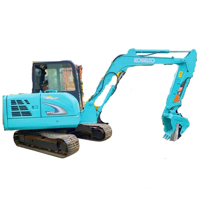 30kw Peinture originale Kobelco SK60 Excavateur hydraulique à chenille 6Ton Mini-Excavateur avec lame