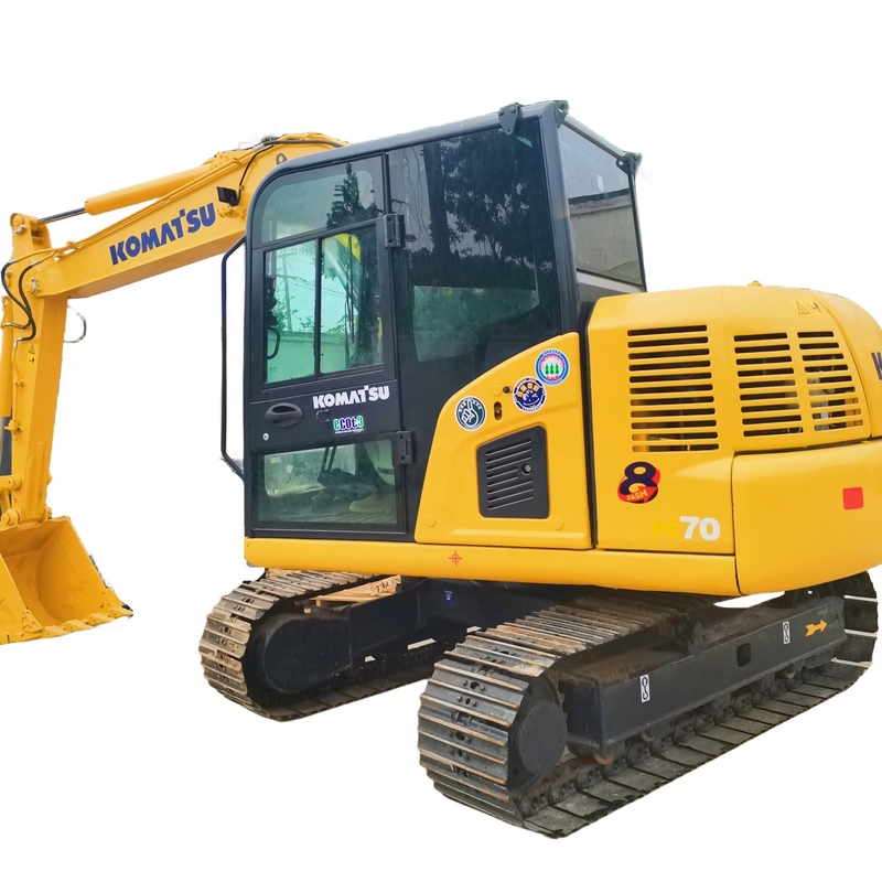 Peinture d'origine Excavateur PC70 Komatsu d'occasion avec moteur et temps de travail réduits