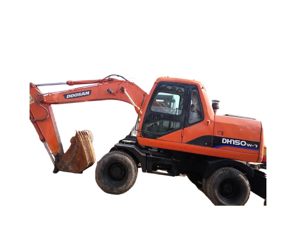Excavatrice à roues utilisée DOOSAN 150W-7 Excavatrice de 15 tonnes avec une capacité de seau de 0,7 m3