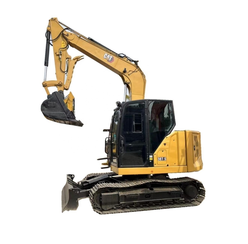 Excavatrice miniature Caterpillar 307.5 d'occasion japonaise basse heure et poids de la machine de 7500 KG